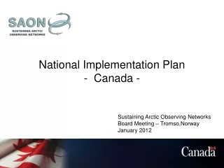 National Implementation Plan -  Canada -