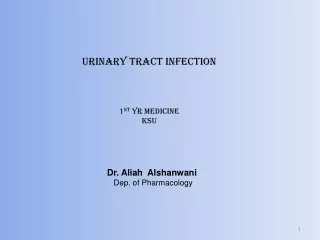 Dr. Aliah  Alshanwani  Dep. of Pharmacology