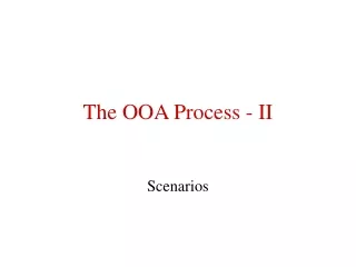 The OOA Process - II