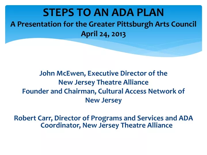 steps to an ada plan a presentation