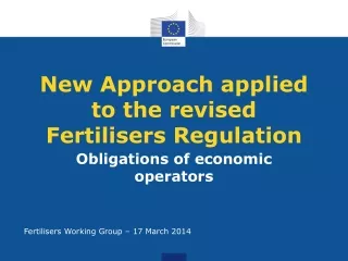 New Approach applied to the revised Fertilisers Regulation