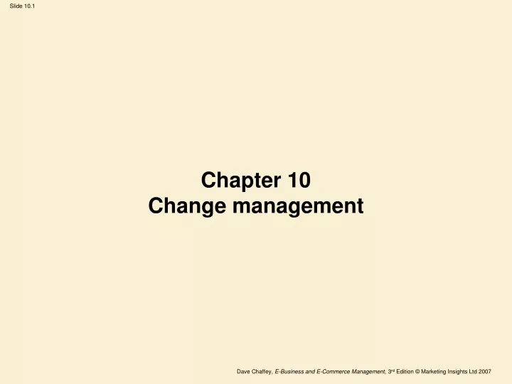 chapter 10 change management