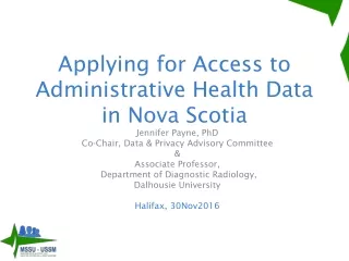Applying for Access to Administrative Health Data in Nova Scotia
