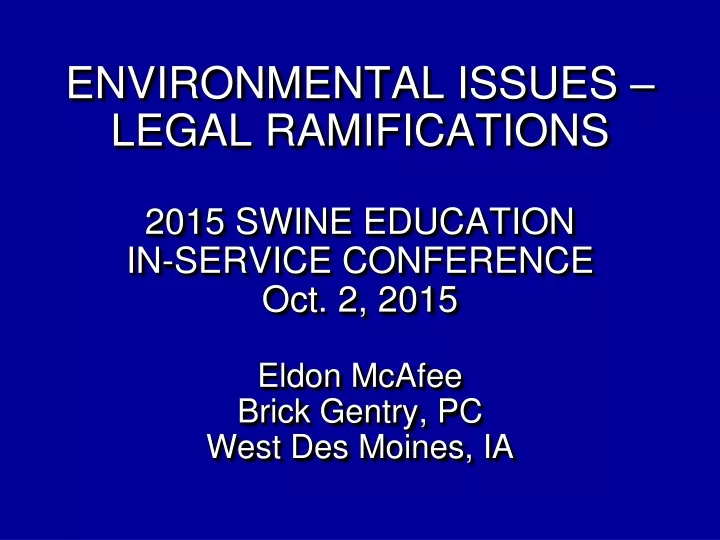 environmental issues legal ramifications 2015