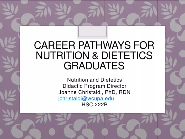 career pathways for nutrition dietetics graduates