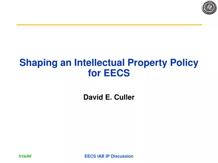 shaping an intellectual property policy for eecs