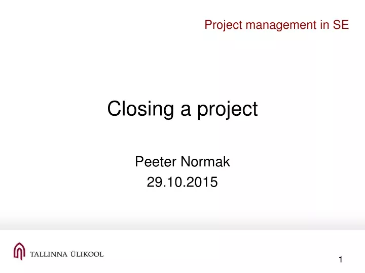 project management in se