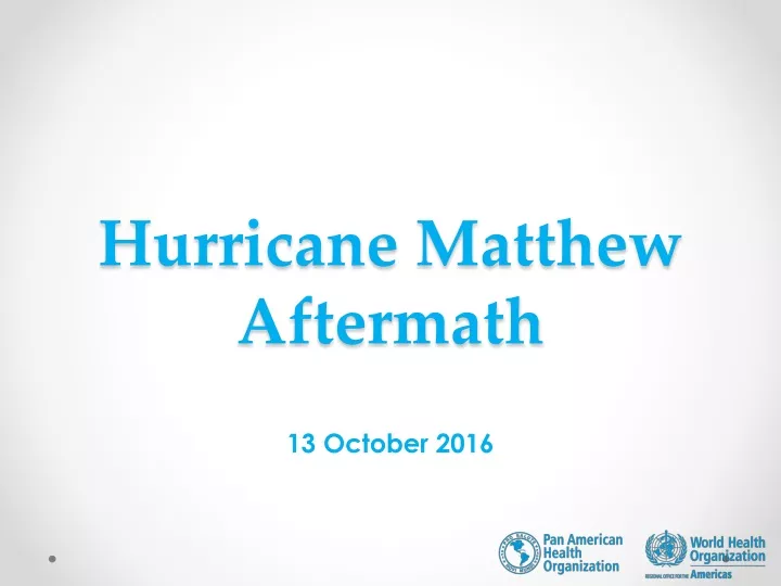 hurricane matthew aftermath