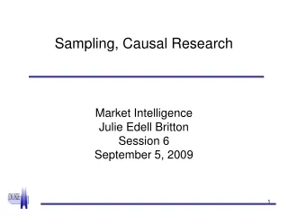 Sampling, Causal Research