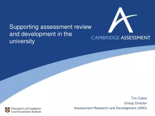 Supporting assessment review and development in the university