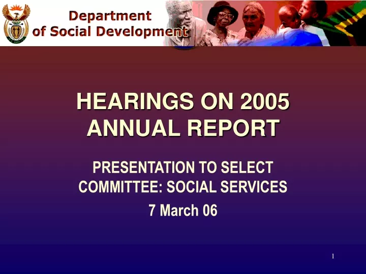 hearings on 2005 annual report
