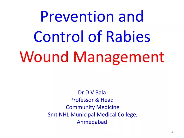 prevention and control of rabies wound management