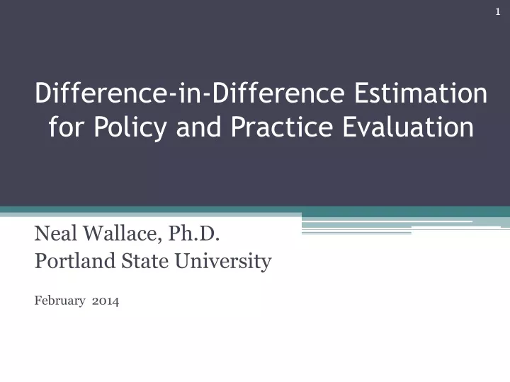 difference in difference estimation for policy and practice evaluation