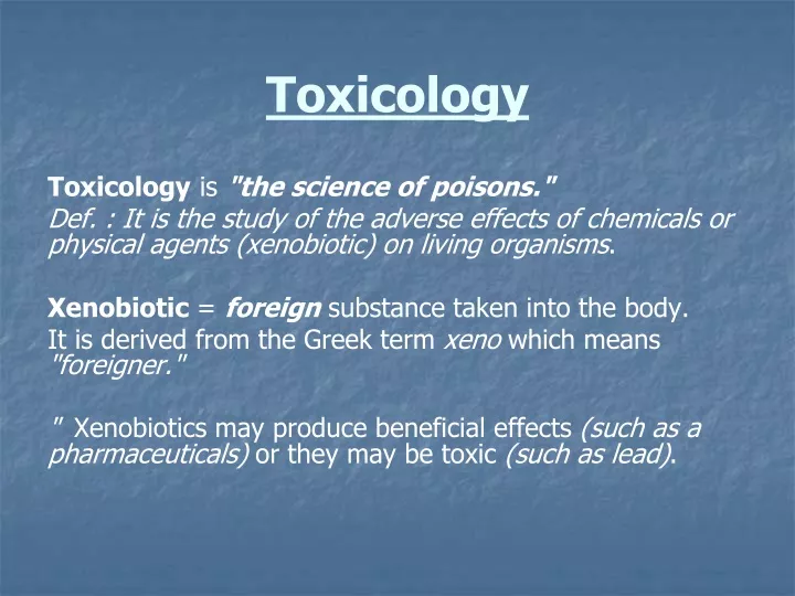 toxicology