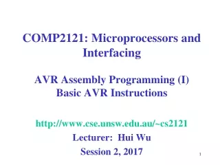 COMP2121: Microprocessors and Interfacing
