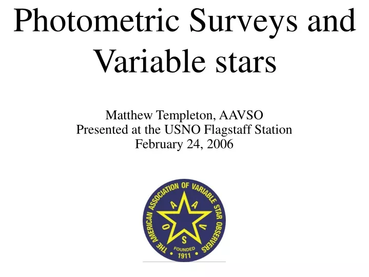 photometric surveys and variable stars