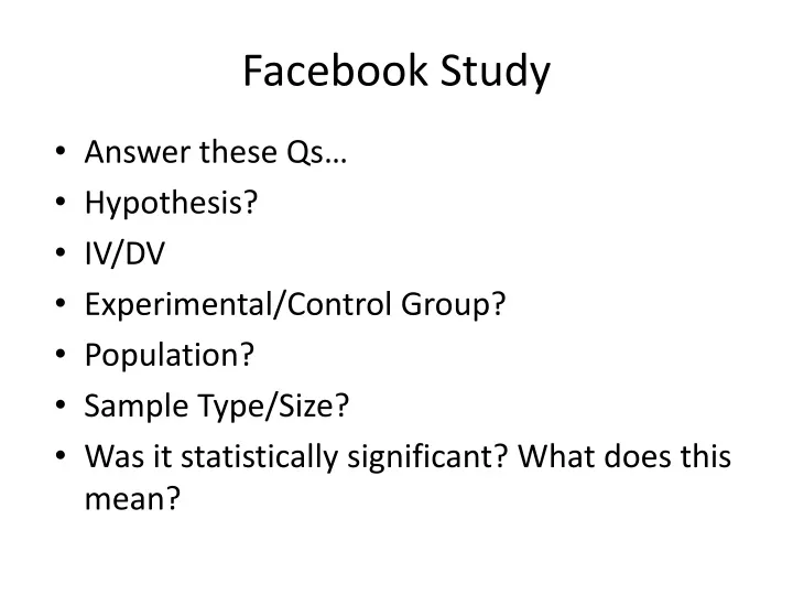 facebook study