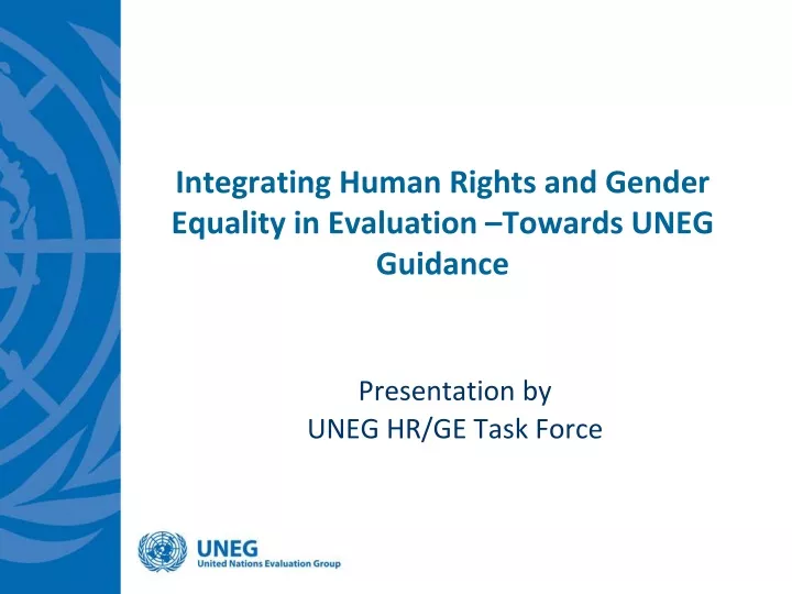 integrating human rights and gender equality in evaluation towards uneg guidance