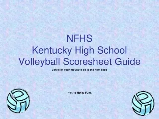 NFHS Kentucky High School Volleyball Scoresheet Guide