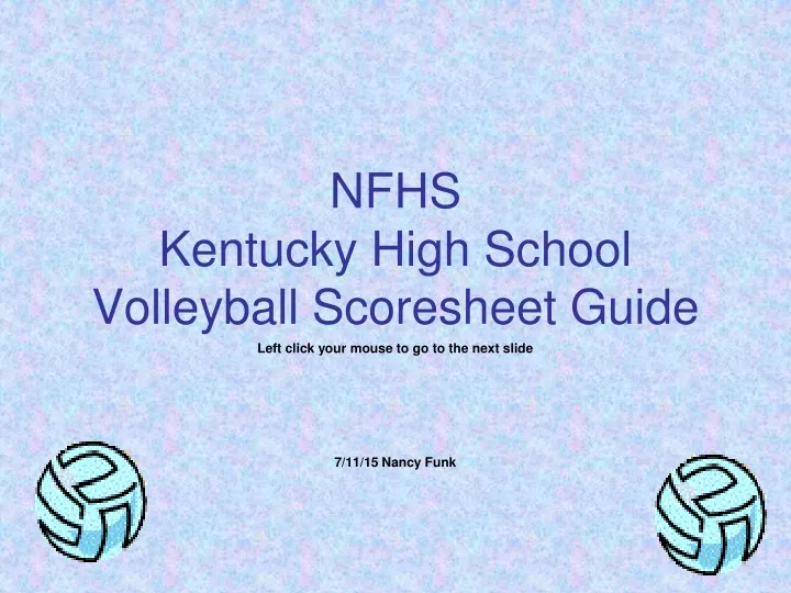 nfhs kentucky high school volleyball scoresheet guide
