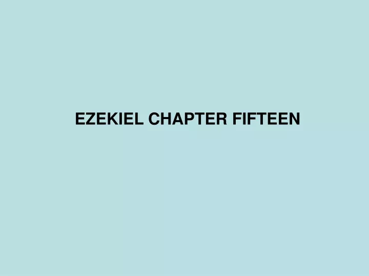 ezekiel chapter fifteen