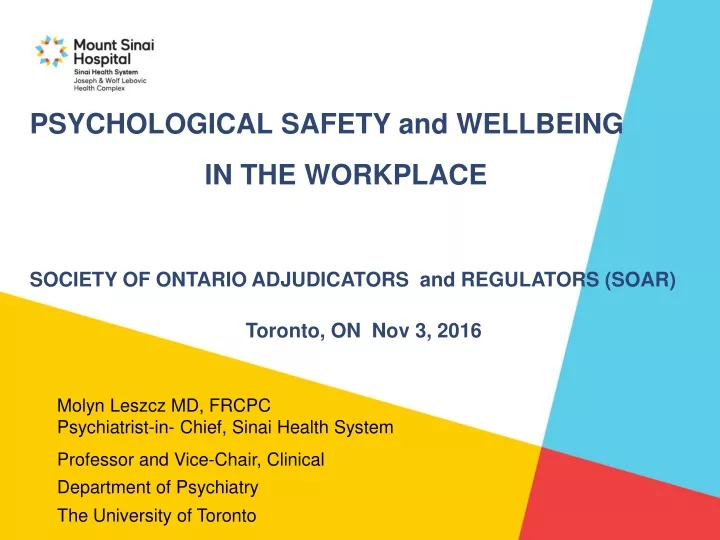 psychological safety and wellbeing