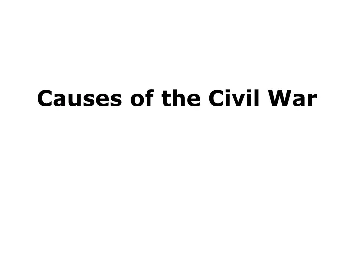 causes of the civil war