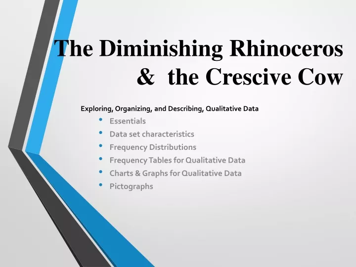 the diminishing rhinoceros the crescive cow