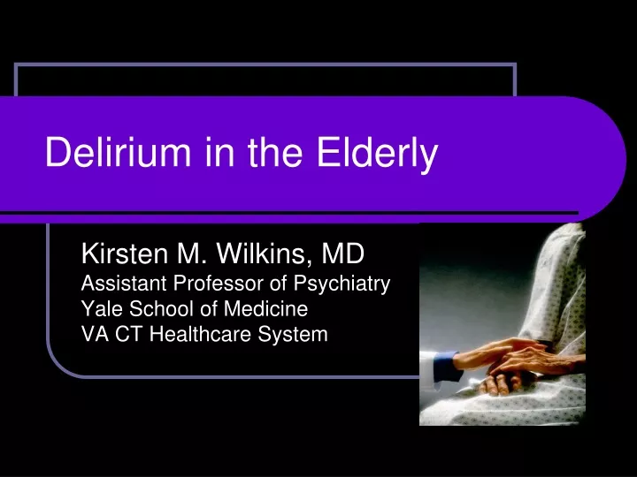 delirium in the elderly