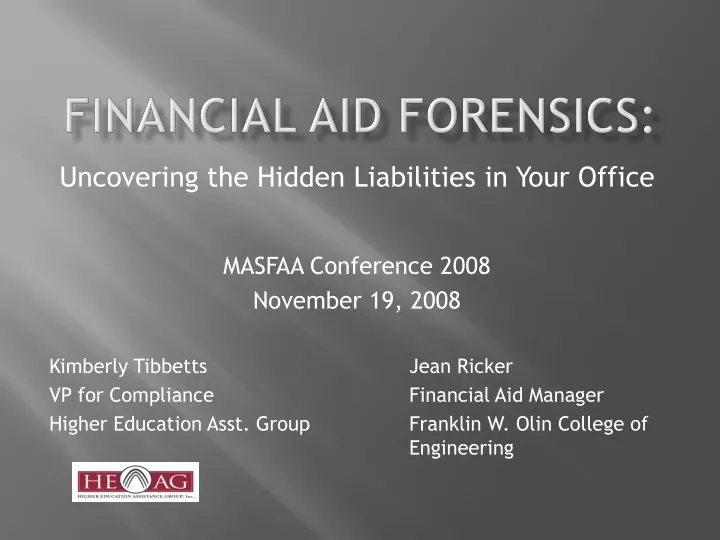 financial aid forensics