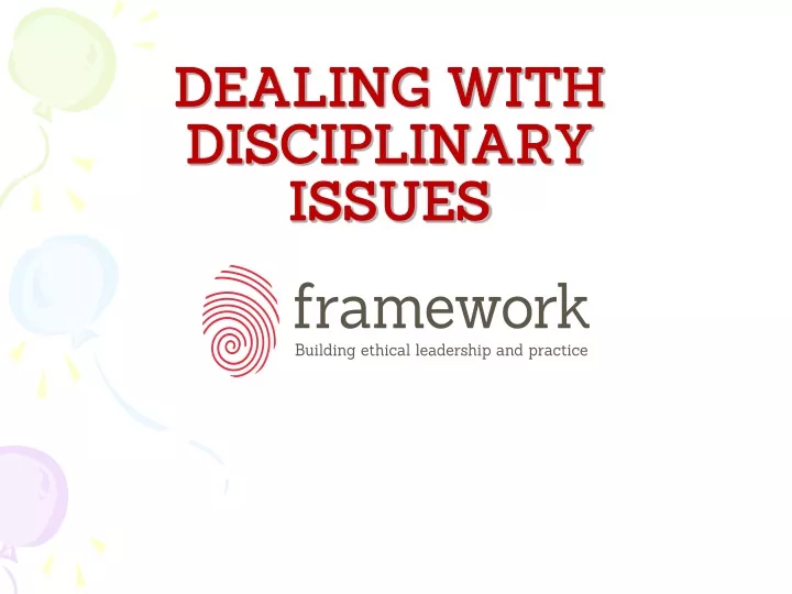 dealing with disciplinary issues