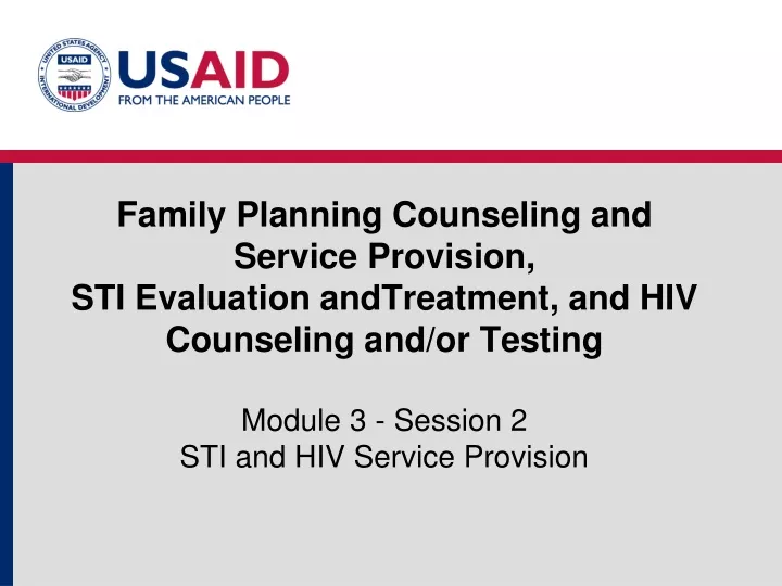 family planning counseling and service provision