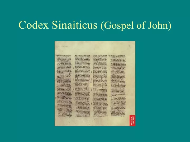 codex sinaiticus gospel of john