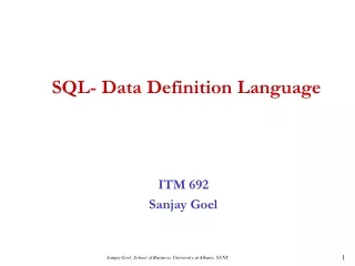 SQL- Data Definition Language