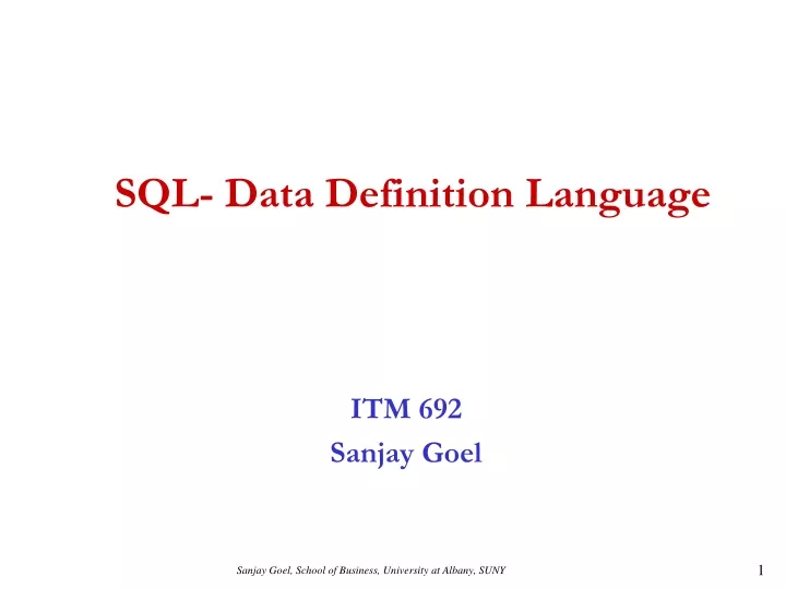 sql data definition language