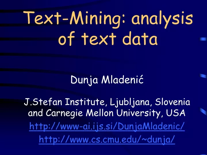 text mining analysis of text data