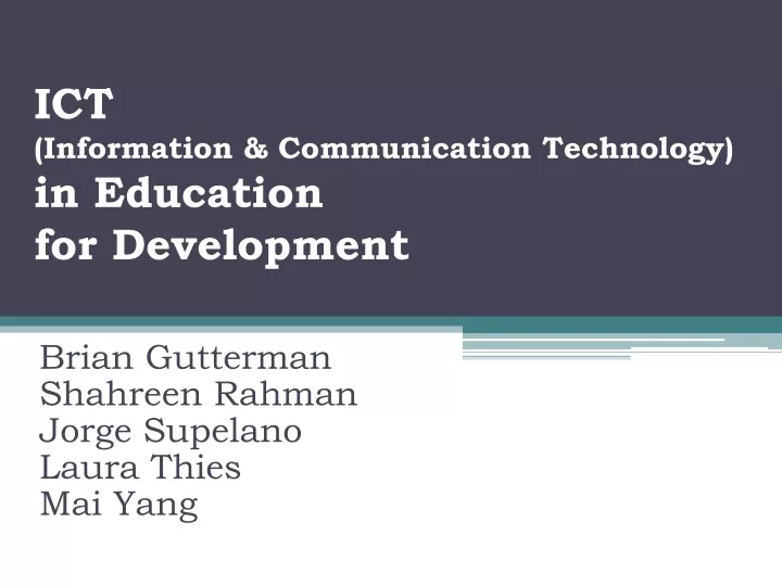 ict information communication technology in education for development