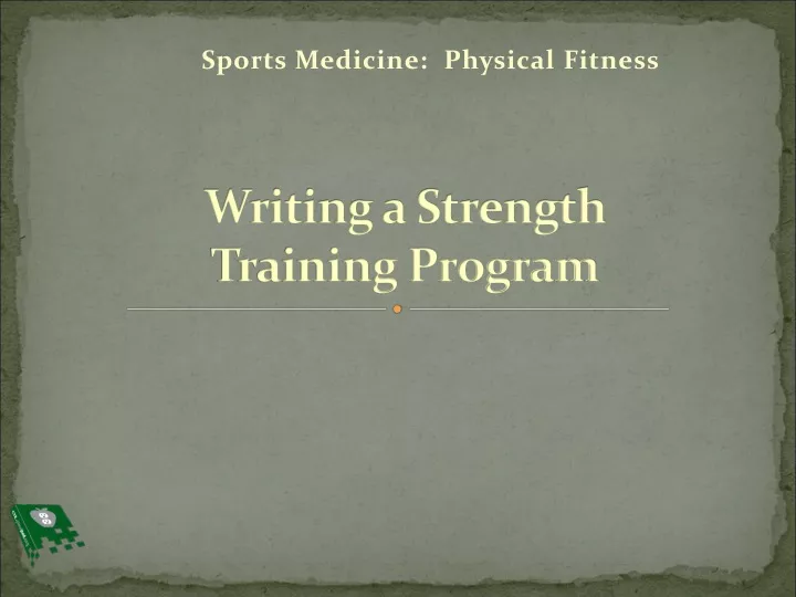 writing a strength training program