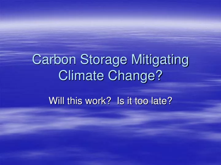 carbon storage mitigating climate change