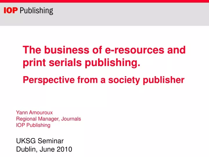 the business of e resources and print serials