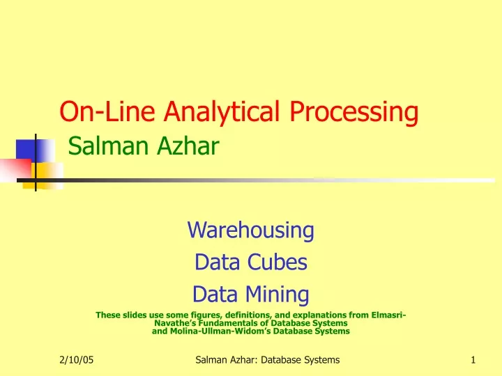 on line analytical processing salman azhar