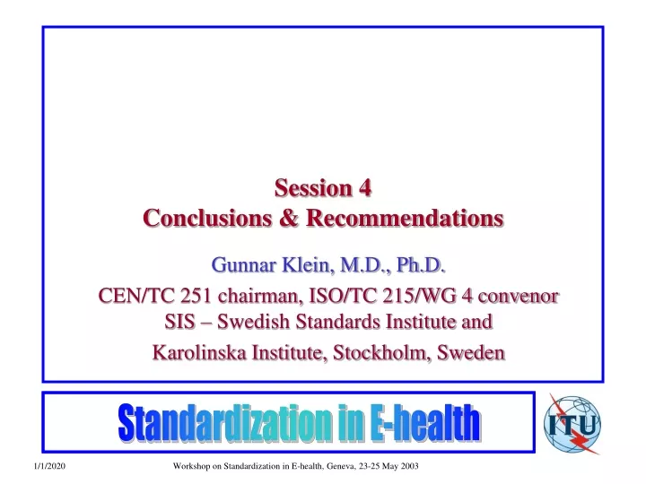 session 4 conclusions recommendations