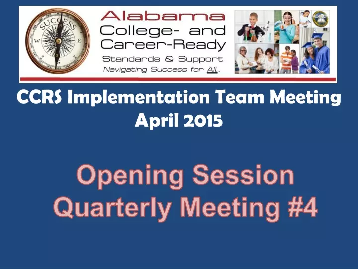 ccrs implementation team meeting april 2015