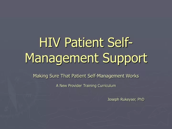 hiv patient self management support