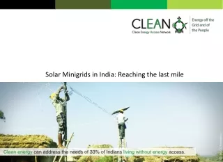 Solar Minigrids in India: Reaching the last mile