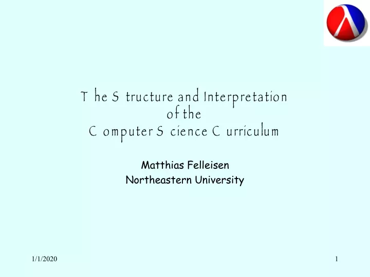 the structure and interpretation of the computer science curriculum