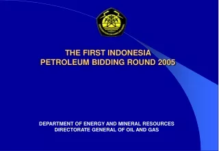 ANNOUNCEMENT  THE FIRST INDONESIA  PETROLEUM BIDDING ROUND 2005
