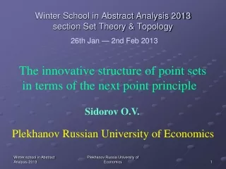 Winter School in Abstract Analysis 2013 section Set Theory &amp; Topology