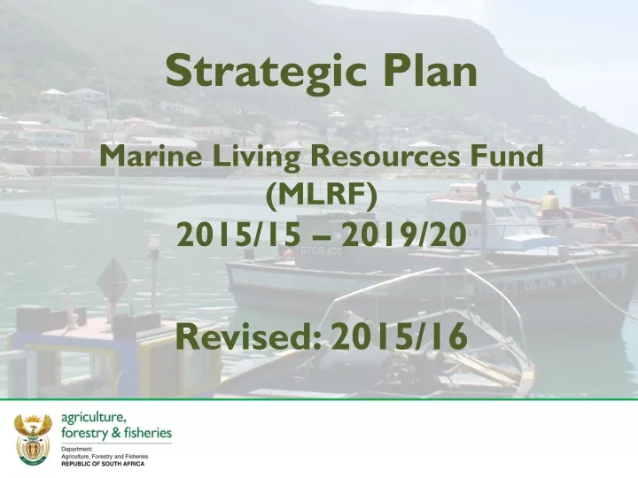 strategic plan marine living resources fund mlrf