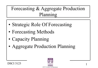 Forecasting &amp; Aggregate Production Planning
